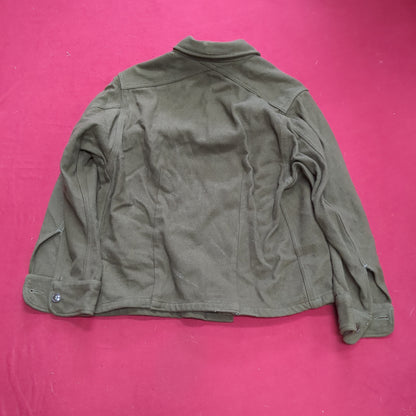 VINTAGE Man's Small Regular (?) Wool Olive Green Coat Shirt Excellent Condition (eb08-20)