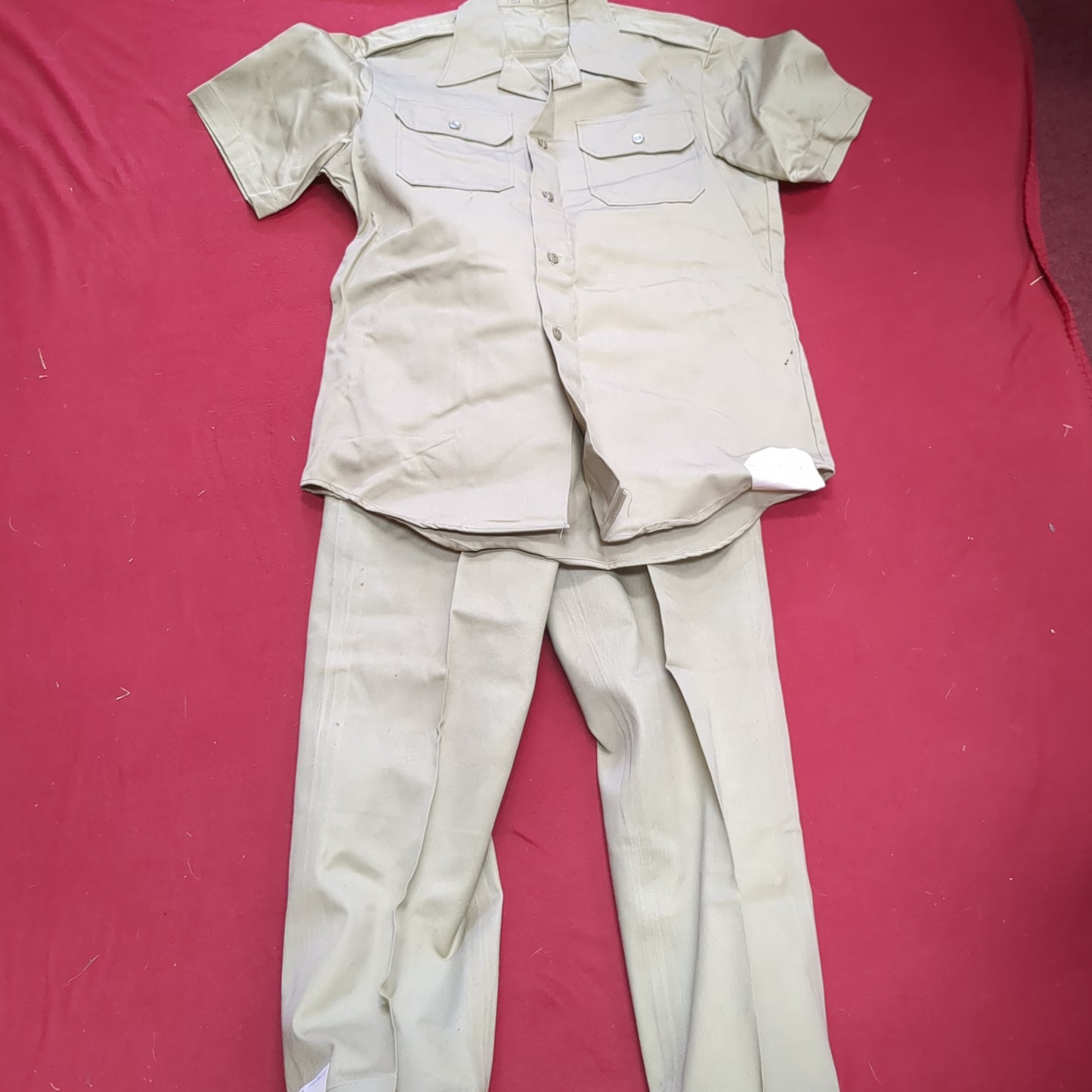 Vintage Men's U.T. 8.2oz Khaki Cotton Shirt Pants Excellent Condition (20g un-21)