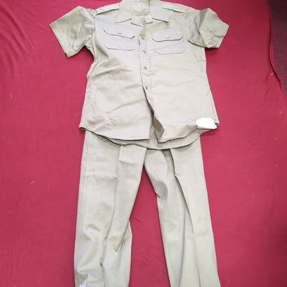 Vintage Men's U.T. 8.2oz Khaki Cotton Shirt Pants Excellent Condition (20g un-21)