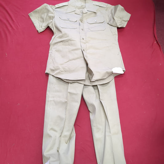 Vintage Men's U.T. 8.2oz Khaki Cotton Shirt Pants Excellent Condition (20g un-21)