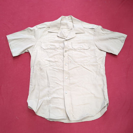Vintage 1972 US Army Men's Uniform Medium Tan 445 Short-Sleeve Shirt Good Condition (02g CW- ea04-2)