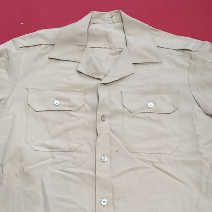 Vintage 1972 US Army Men's Uniform Medium Tan 445 Short-Sleeve Shirt Good Condition (02g CW- ea04-2)