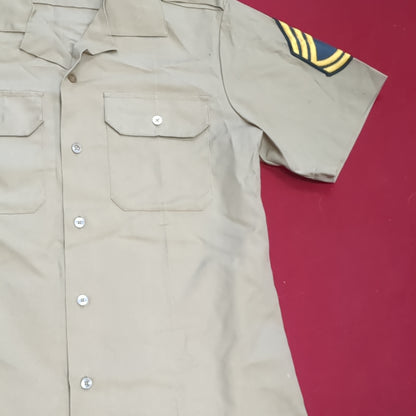 Vintage 1972 US Army Men's Uniform Medium Tan 445 Short-Sleeve Shirt Excellent condition (02g CW- ea04-3)