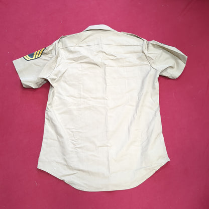 Vintage 1972 US Army Men's Uniform Medium Tan 445 Short-Sleeve Shirt Excellent condition (02g CW- ea04-3)