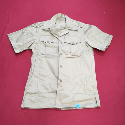 Vietnam Era US Army Men's Small U.T. 4.2oz Tan Short-Sleeve Shirt Used (04g 25g-20)