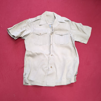 Vietnam Era US Army Men's Small Tan 445 Short-Sleeve Shirt Used (04g 25g-15)