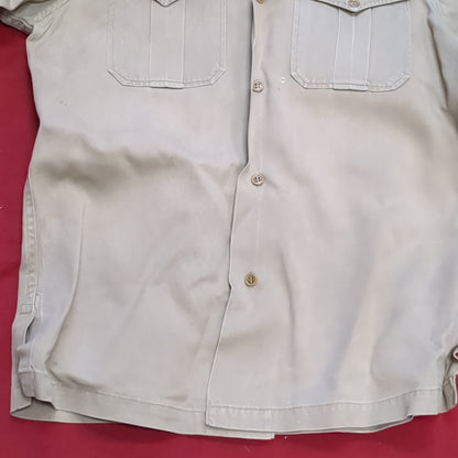 Vietnam Era US Army Men's Small Tan 445 Short-Sleeve Shirt Used (04g 25g-15)