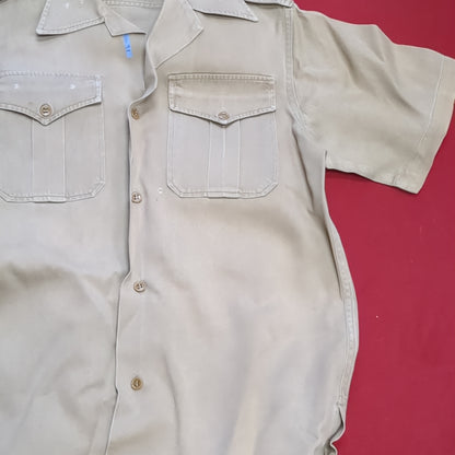 Vietnam Era US Army Men's Small Tan 445 Short-Sleeve Shirt Used (04g 25g-15)