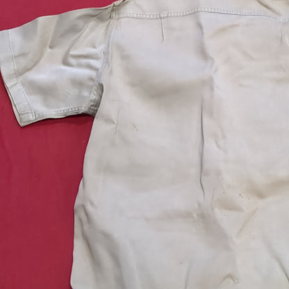 Vietnam Era US Army Men's Small Tan 445 Short-Sleeve Shirt Used (04g 25g-15)