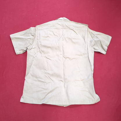 Vintage Vietnam US Army Medium Men's Uniform Tan 445 Short-Sleeve Shirt Good Condition (aa15-8)