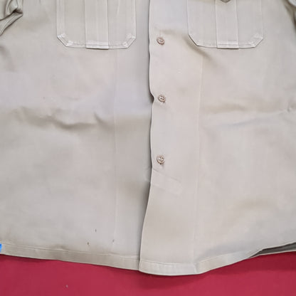 Vietnam Era US Army Men's Medium Tan 8.2 oz Short-Sleeve Shirt Good Condition (04g 25g-13)
