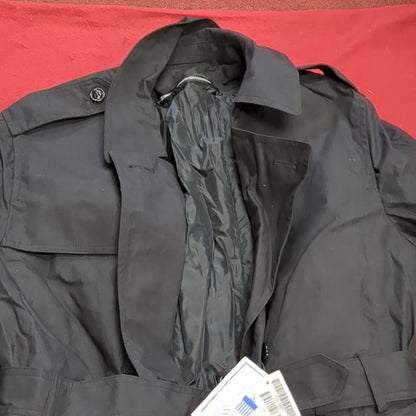 NWT US Army 40 Regular Black All-Weather Overcoat Dress Uniform (BA07-3)