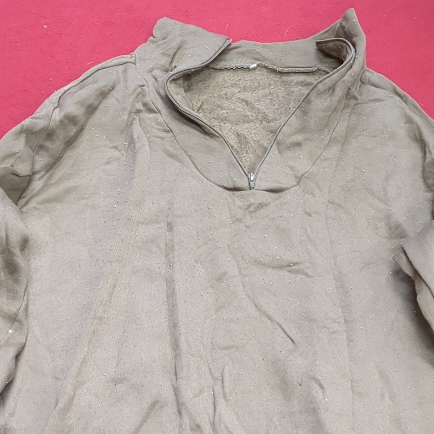 US Army Medium '90s Brown Cold Weather Poly-Pro Top Good Condition (fa04-g533)