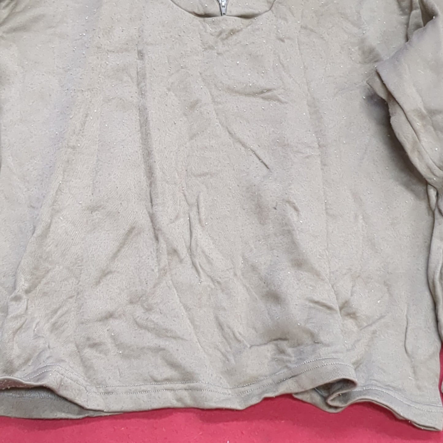 US Army Medium '90s Brown Cold Weather Poly-Pro Top Good Condition (fa04-g533)