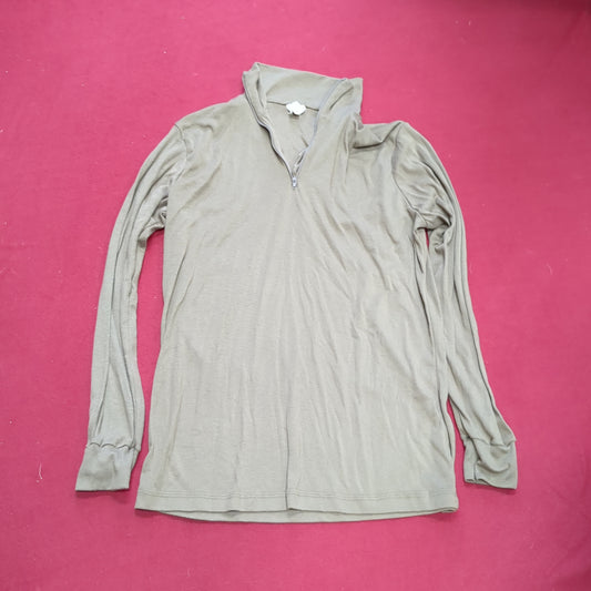 Sekri US Army LARGE 1/4 Zip LW Cold Weather Undershirt Brown Good Condition (fa04-1)