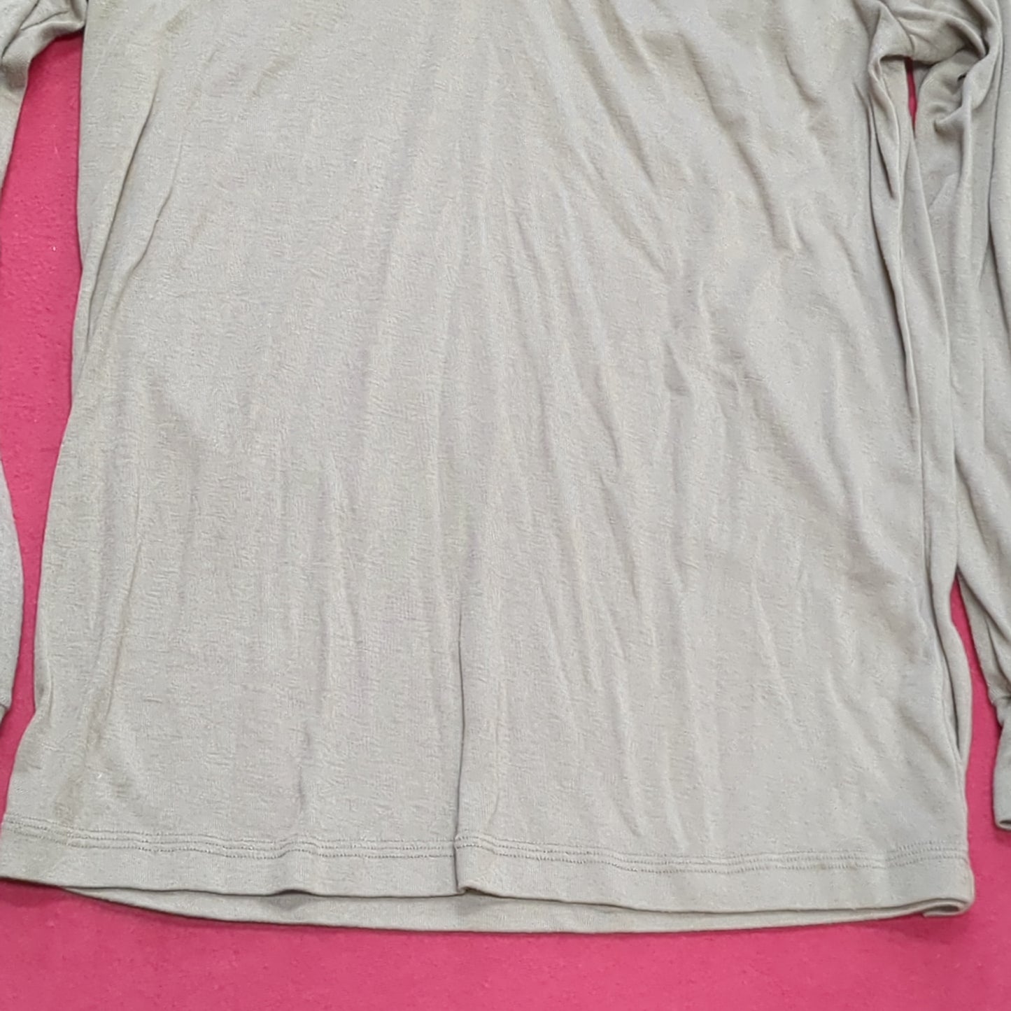 Sekri US Army LARGE 1/4 Zip LW Cold Weather Undershirt Brown Good Condition (fa04-1)