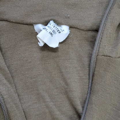 Sekri US Army LARGE 1/4 Zip LW Cold Weather Undershirt Brown Good Condition (fa04-1)