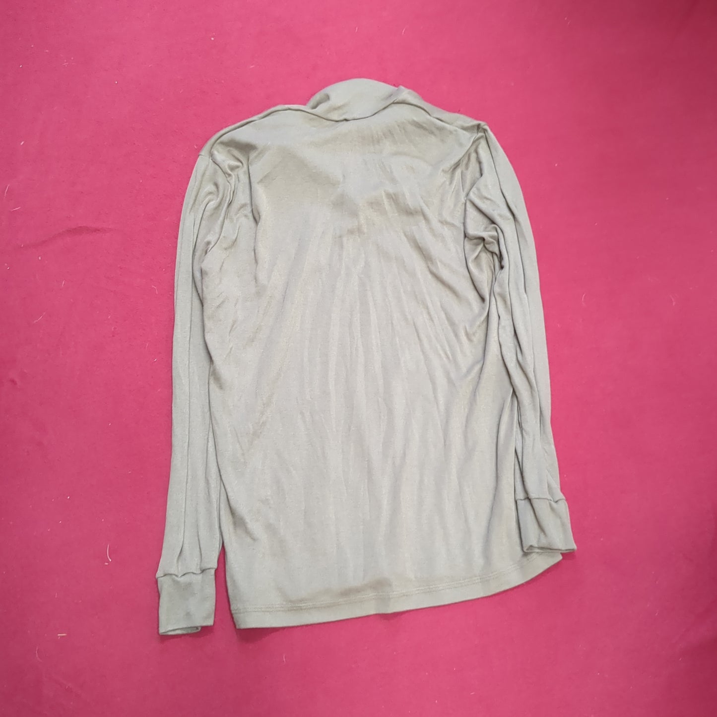 Sekri US Army LARGE 1/4 Zip LW Cold Weather Undershirt Brown Good Condition (fa04-1)