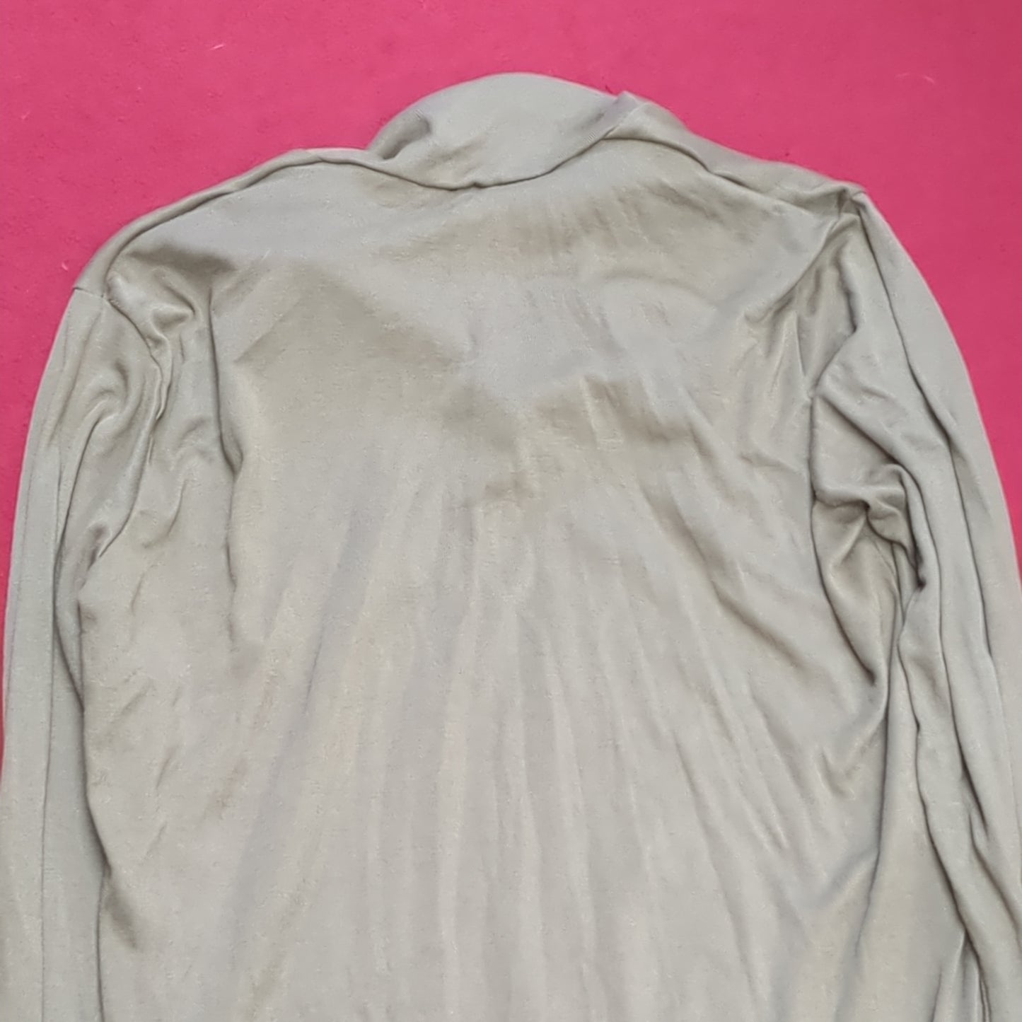 Sekri US Army LARGE 1/4 Zip LW Cold Weather Undershirt Brown Good Condition (fa04-1)