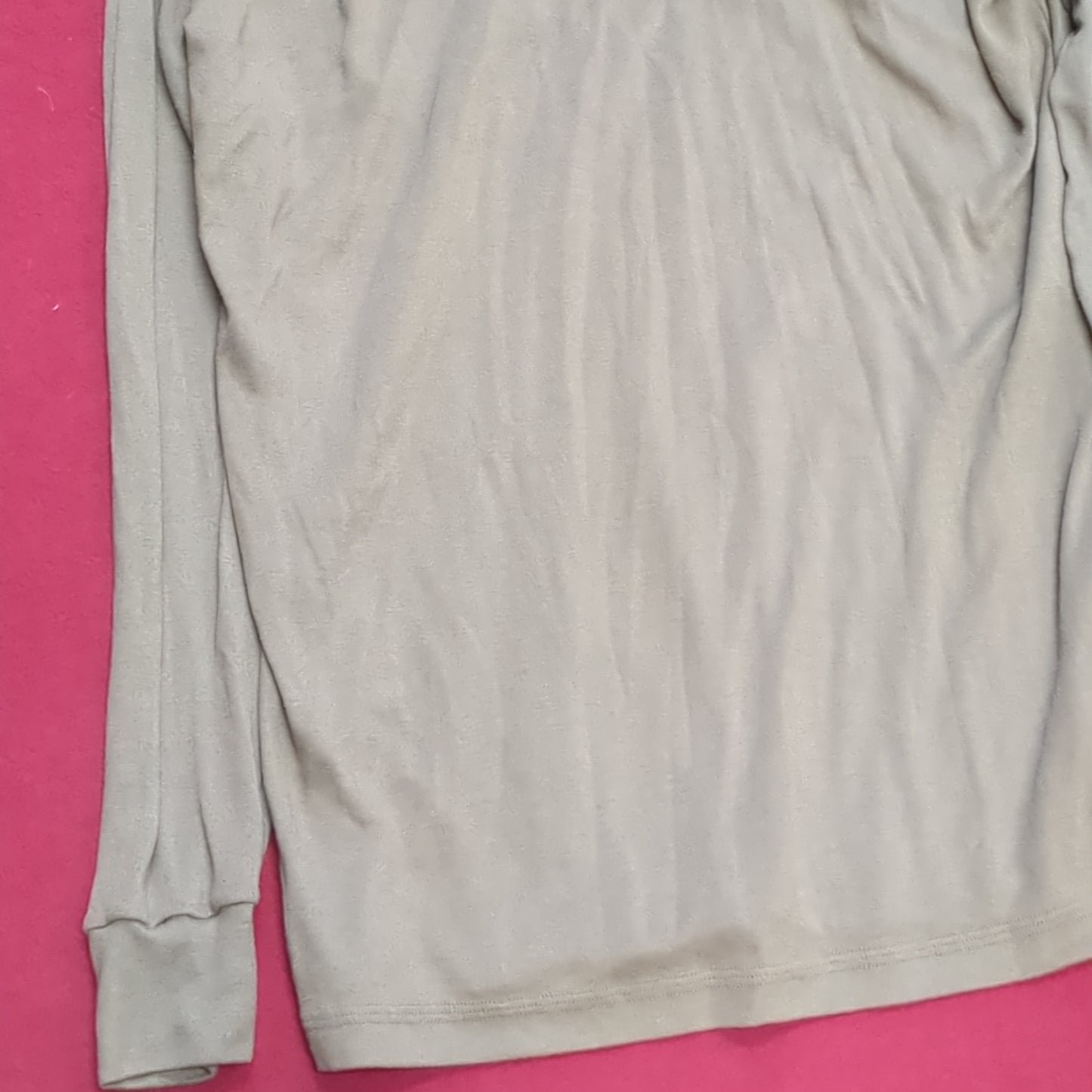 Sekri US Army LARGE 1/4 Zip LW Cold Weather Undershirt Brown Good Condition (fa04-1)