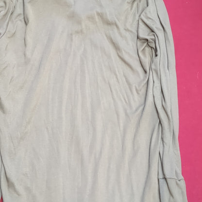 Sekri US Army LARGE 1/4 Zip LW Cold Weather Undershirt Brown Good Condition (fa04-1)