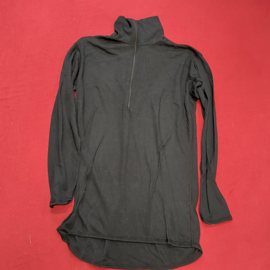 US Army MEDIUM 1/4 Zip MW Cold Weather Undershirt Black Good Condition (fa04-2)