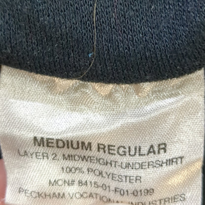 US Army MEDIUM 1/4 Zip MW Cold Weather Undershirt Black Good Condition (fa04-2)