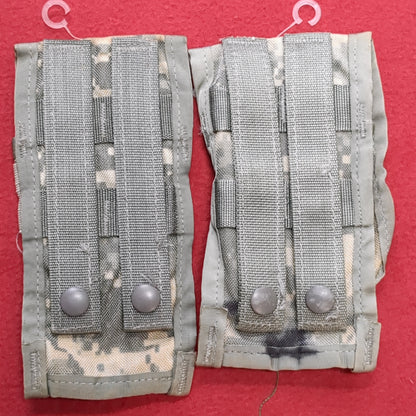 LOT of 2 - US Army Double 2 Magazine Molle Pouch ACU UCP Used (fb12-g93)