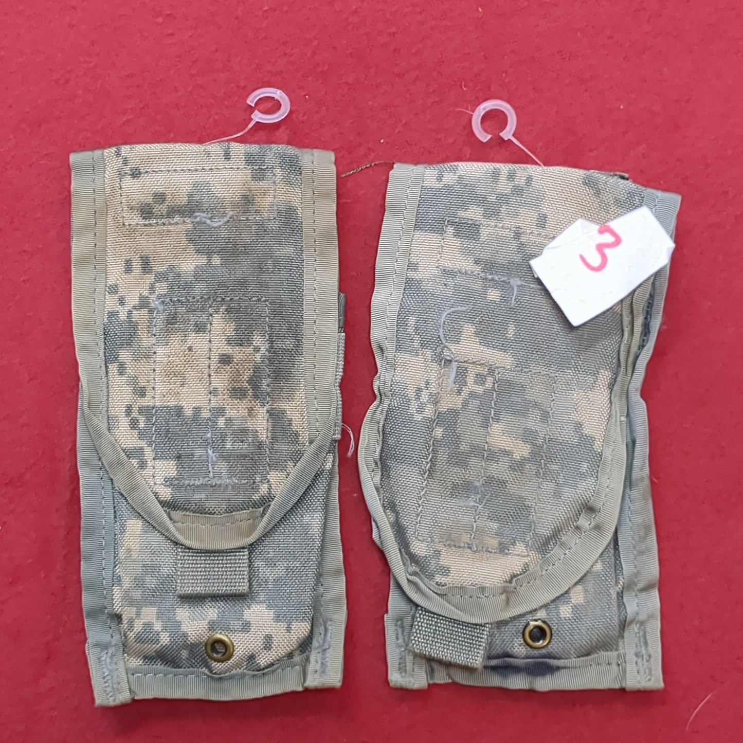 LOT of 2 - US Army Double 2 Magazine Molle Pouch ACU UCP Used (fb12-g93)
