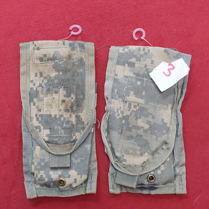 LOT of 2 - US Army Double 2 Magazine Molle Pouch ACU UCP Used (fb12-g93)