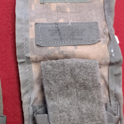 LOT of 2 - US Army Double 2 Magazine Molle Pouch ACU UCP Used (fb12-g93)