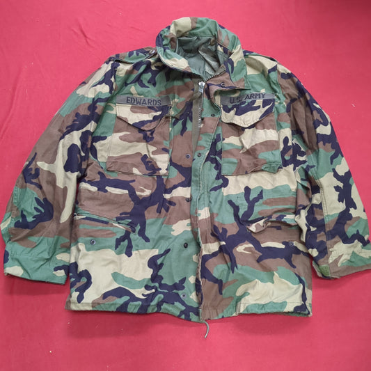 US Army Medium/Regular BDU Woodland Man's Cold Weather Field Jacket (fa14-SEP165)