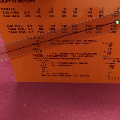 Conversion chart Elevation angles to wind speed knots Excellent Condition (SEP197-MANUAL)