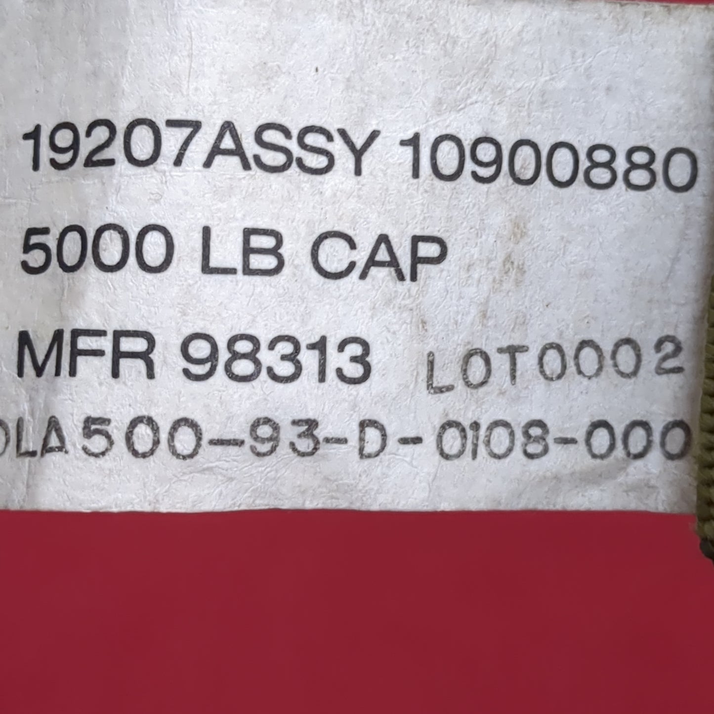 NOS US Army 5000lb Tie-Down Cargo Ratchet Strap (BA04-OCT21)