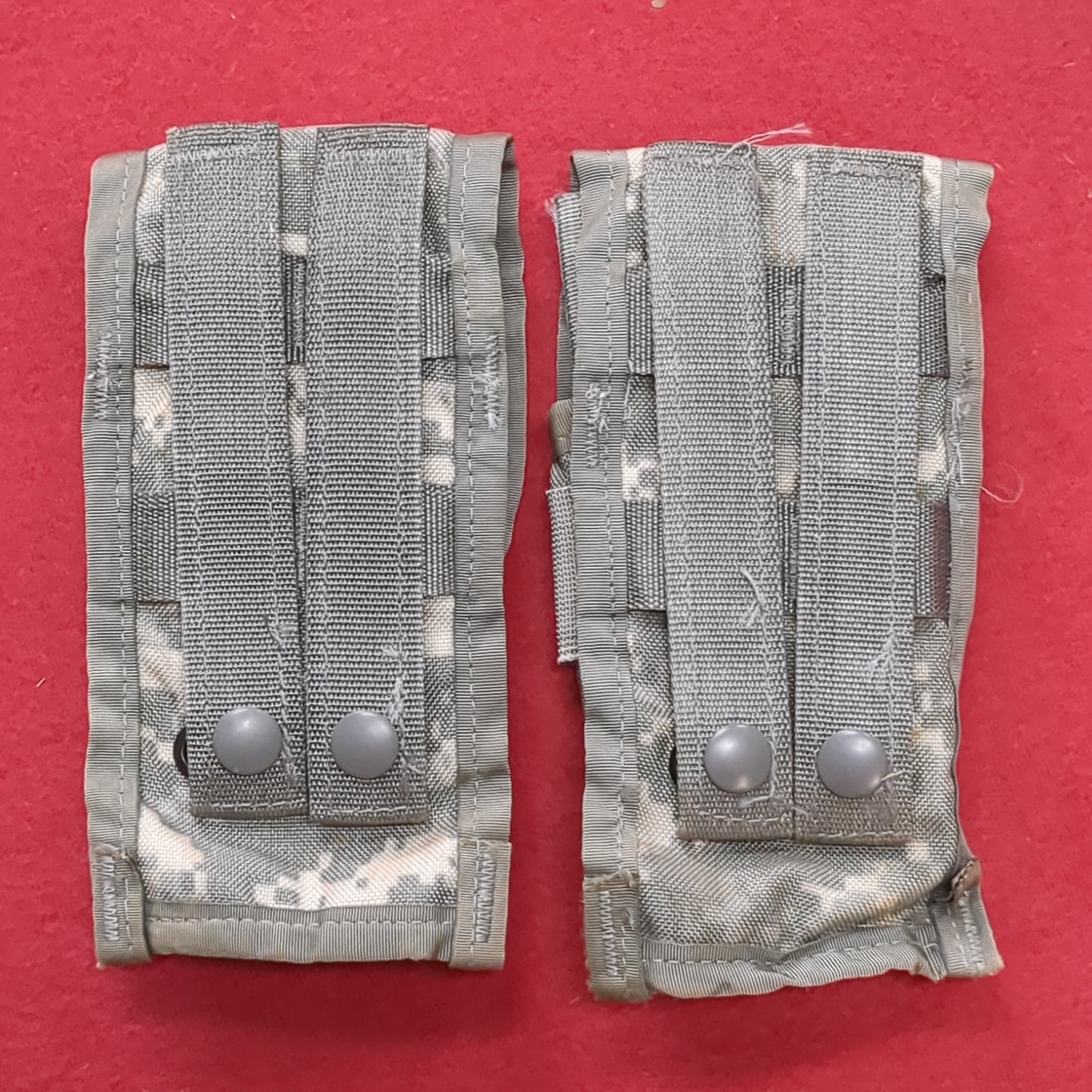 LOT of 2 - US Army Double 2 Magazine Molle Pouch ACU UCP Used (fb12-OCT63)