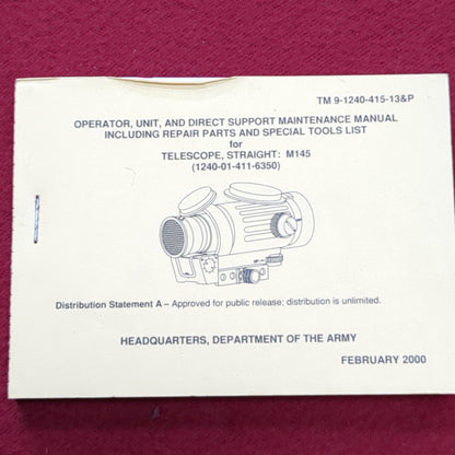 BOOK: FEBRUARY 2000 OPERATORS MAINTENANCE MANUAL TELESCOPE STRAIGHT (box1)