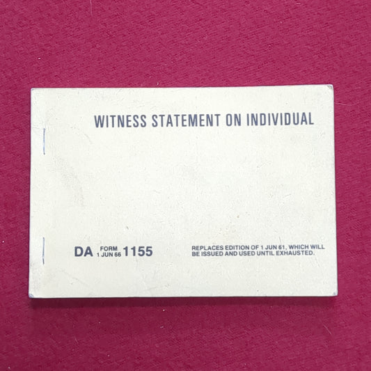 BOOK: 1 JUN 1966 WITNESS STATEMENT ON INDIVIDUAL (box1)