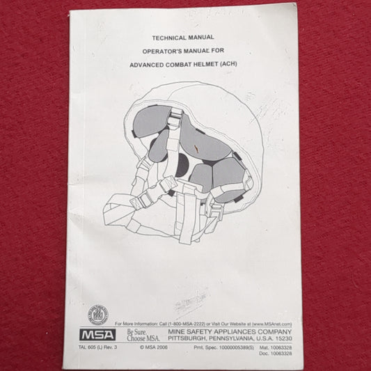 BOOK: 2006 TECHNICAL MANUAL FOR ADVANCED COMBAT HELMET (ACH) (box1)