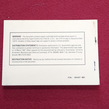 BOOK: 5 OCTOBER 1987 MASK CHEMICAL-BIOLOGICAL:FIELD (box1)