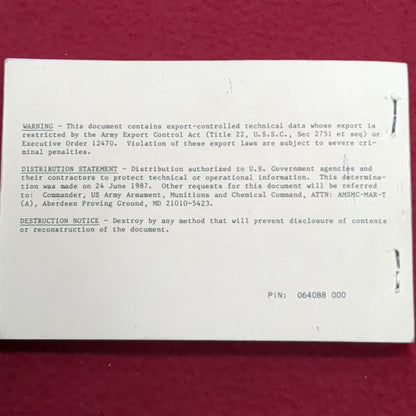 BOOK: JUNE 1988 OPERATORS MANUAL CHEMICAL-BIOLOGICAL MASK, M40  (box1)