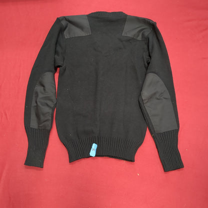 Vintage CITADEL Medium V-NECK SWEATER Black Pull-Over Acrylic Excellent Condition (31o- da15-08)