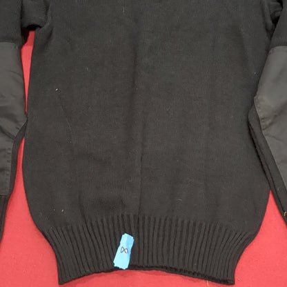 Vintage CITADEL Medium V-NECK SWEATER Black Pull-Over Acrylic Excellent Condition (31o- da15-08)
