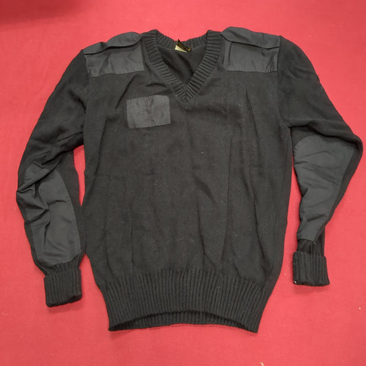Vintage CITADEL Large V-NECK SWEATER Black Pull-Over Acrylic Excellent Condition (31o- da15-09)