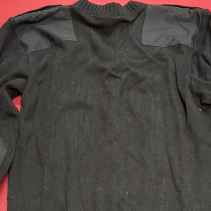 Vintage CITADEL Large V-NECK SWEATER Black Pull-Over Acrylic Excellent Condition (31o- da15-09)