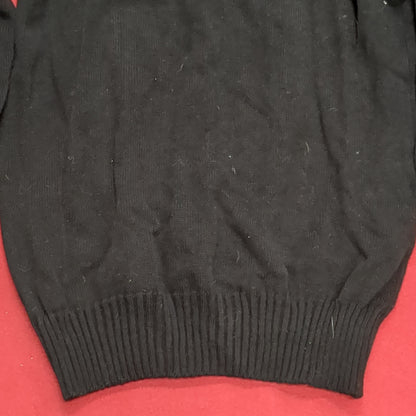 Vintage CITADEL Large V-NECK SWEATER Black Pull-Over Acrylic Excellent Condition (31o- da15-09)