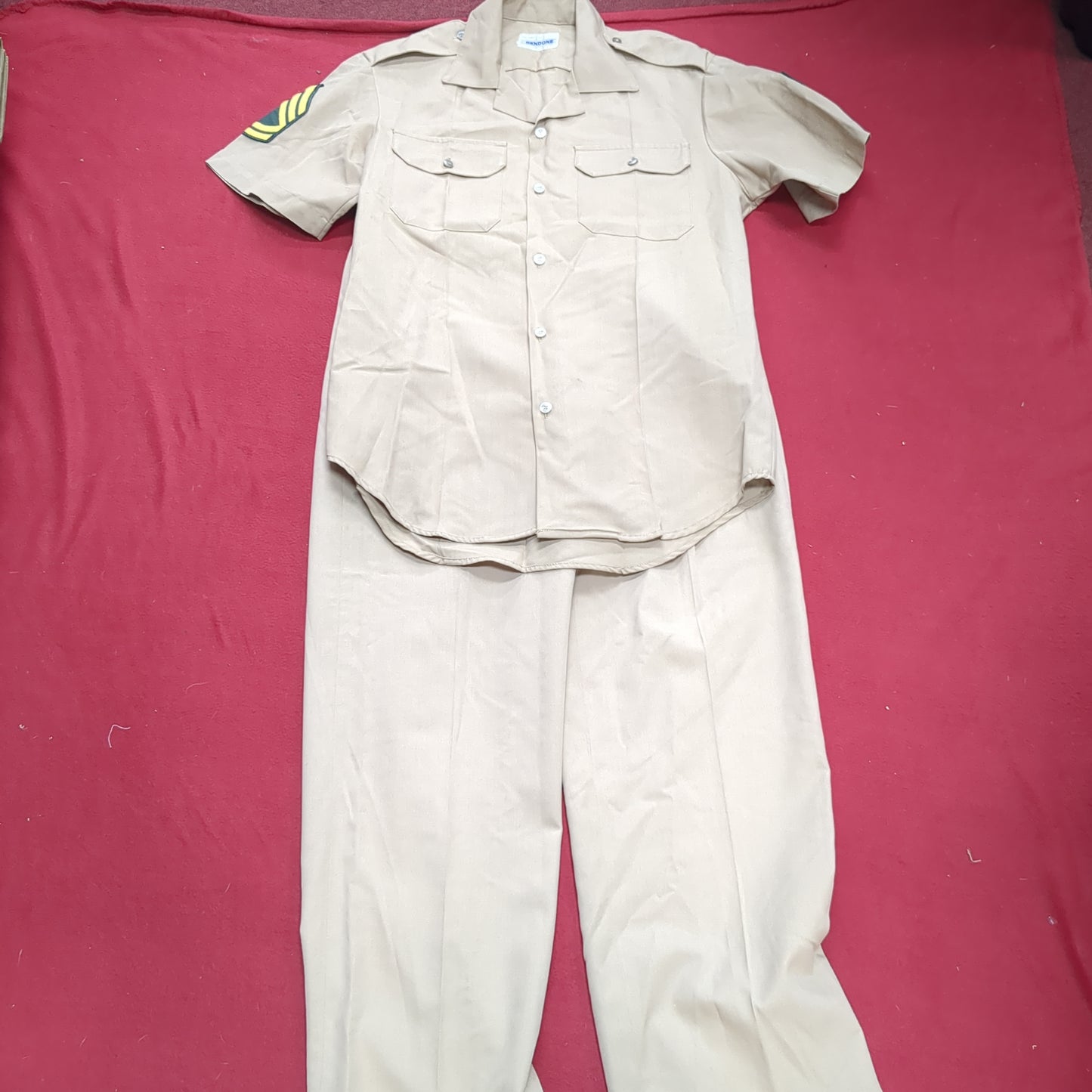 Vintage Vietnam US Army Men's Uniform Tan 445 Short-Sleeve Shirt Trousers Excellent Condition (cw- ea04-OCT91)