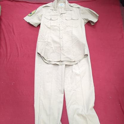 Vintage Vietnam US Army Men's Uniform Tan 445 Short-Sleeve Shirt Trousers Excellent Condition (cw- ea04-OCT91)