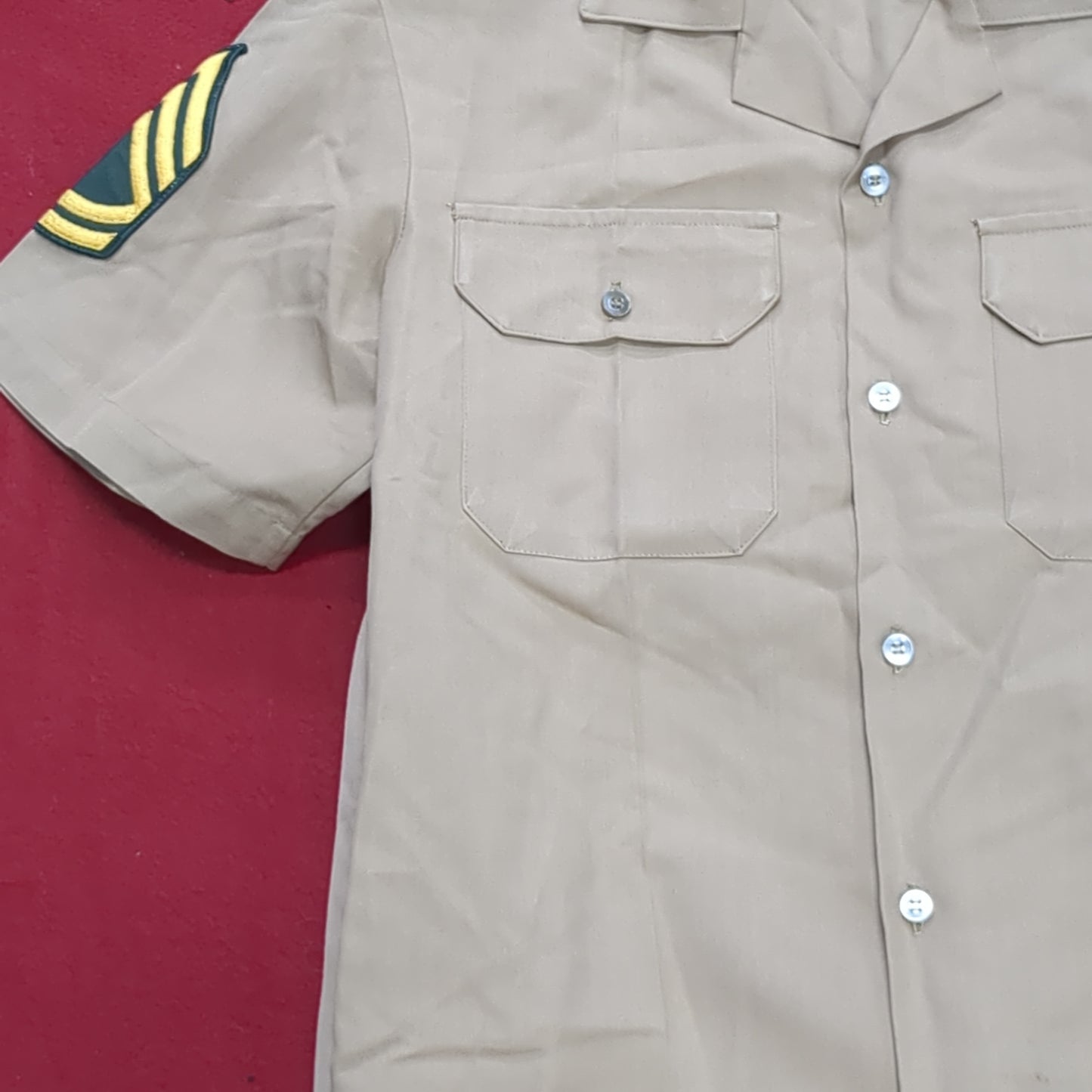 Vintage Vietnam US Army Men's Uniform Tan 445 Short-Sleeve Shirt Trousers Excellent Condition (cw- ea04-OCT91)