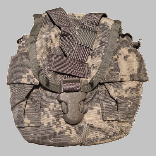 Excellent Condition SET of 2 USGI ACU UCP 1Qt Canteen Pouch General Purpose (ACU-1qt)