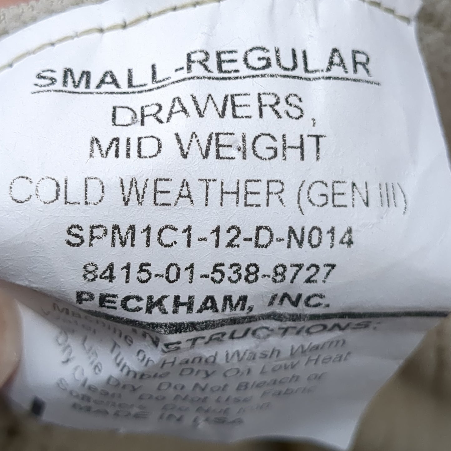 US Army Small Regular Sand Waffle Gen III Level 2 Bottoms (fa05-OCT152)